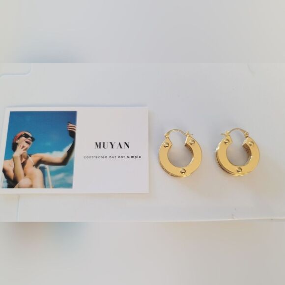 2 Pairs of Muyan Chunky Hoops Bundle - Picture 1 of 3